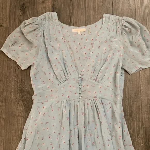 Love Shack Fancy Ruby Silk Crepe Mini Dress Size Medium - Picture 3 of 9